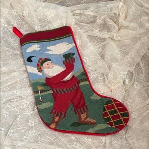 Festive Santa Christmas Stocking - Red and Green
